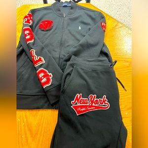 Polo Ralph Lauren Jogger suit XL polo patches professionally sewed on.